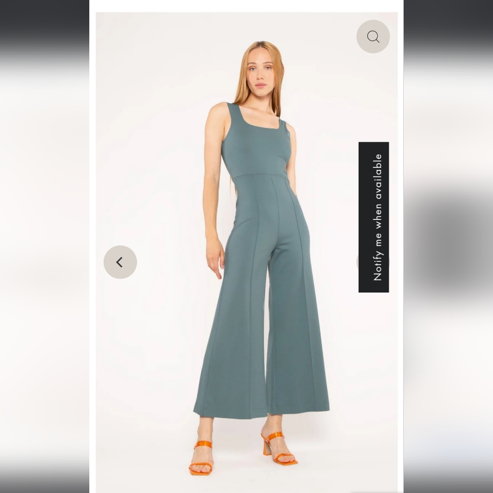 Sleeveless Wide-Leg Jumpsuit in Teal